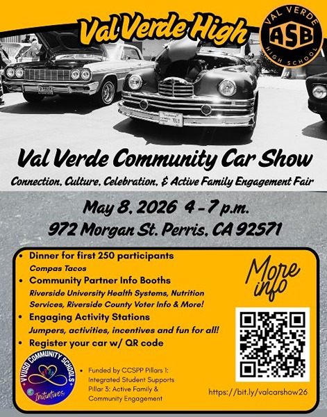 Val Verde Community Car Show flyer May 2026